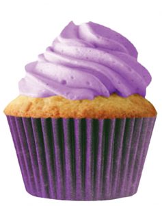 cupcake with purple icing