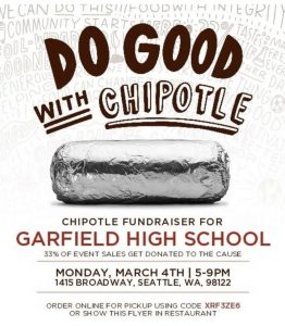 Chipotle poster with fundraiser info.