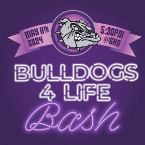 Bulldogs 4 Life event logo with GHS bulldog