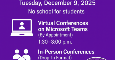 Teacher Conferences – 12/9/25 – NO SCHOOL for students